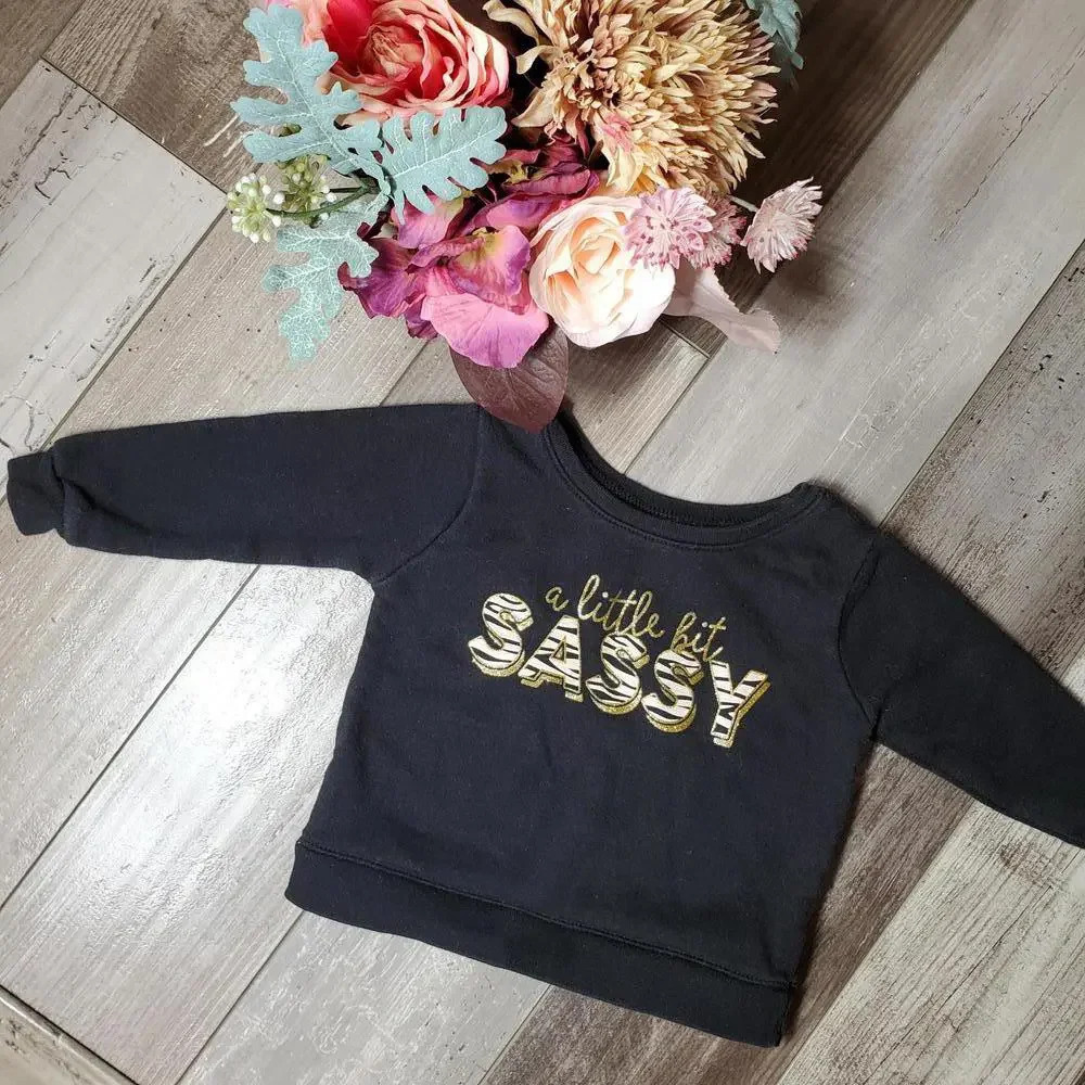 Garanimals Baby Girls "A Little Bit Sassy" Long Sleeve Fleece Top Size 6-9M NWOT